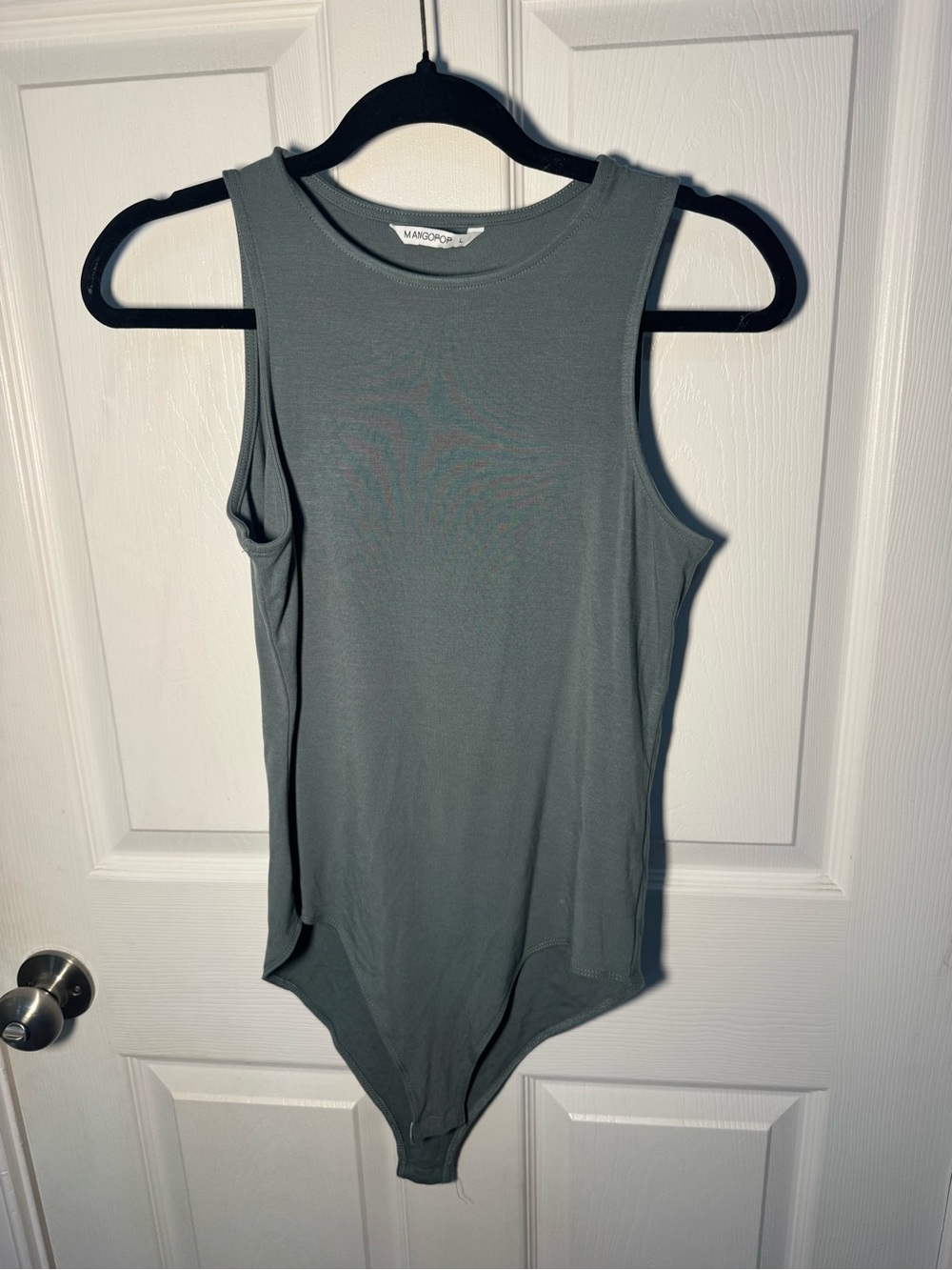 Mango Sleeveless Bodysuit in Sage Green